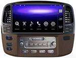 Магнитола для Toyota Land Cruiser 100, Lexus LX470 2002-2007 (климат на цветном экране) - Kuberg KP-T1305, монитор 13.3" на Android 10, Быстрая, CarPlay, 4G SIM-слот