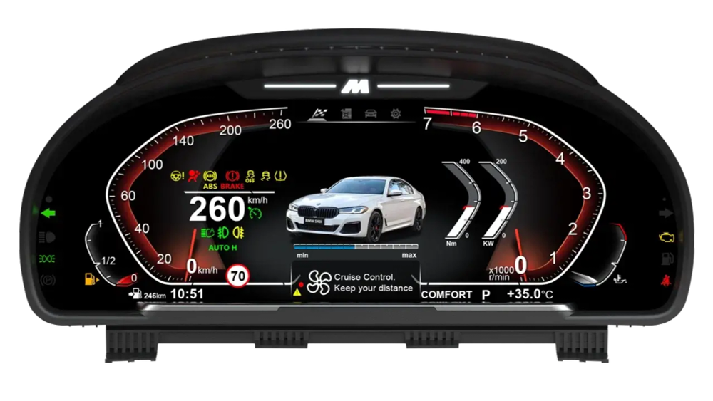 Электронная панель приборов BMW F10/F18/F02/F25/F15/F16 (F chassis) 5/6/7 series и X3/X4/X5/X6 2010-2017 - Kuberg ZH-B152 экраном QLED