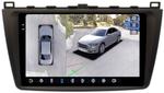 Магнитола для Mazda 6 GH 2007-2012 - FarCar BX012M-360 монитор 9.5" 2K QLED на Android 13, Быстрая, CarPlay, 4G SIM-слот, 4 камеры в комплекте