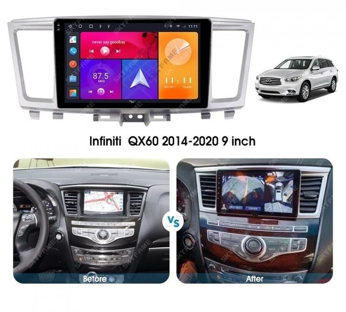 Магнитола для Infiniti QX60, JX35 (пластиковый верх) - Kuberg EW-9201-1 QLed+2K, Android 13, TS20, CarPlay, 4G SIM-слот