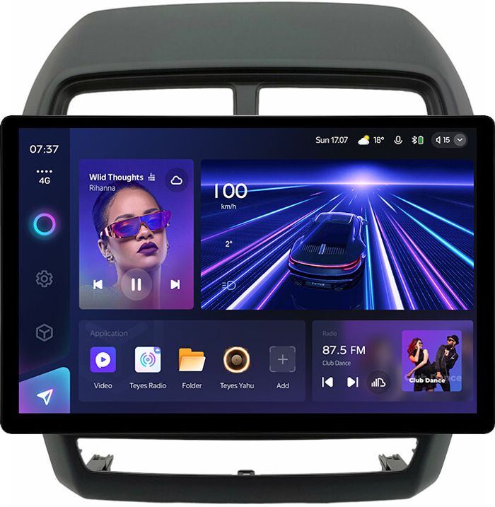 Магнитола для Mitsubishi ASX 2017+ (рамка 9) - Teyes CC3-2K монитор 13", QLED+2K, Android 10, ТОП процессор, 4G SIM-слот, CarPlay