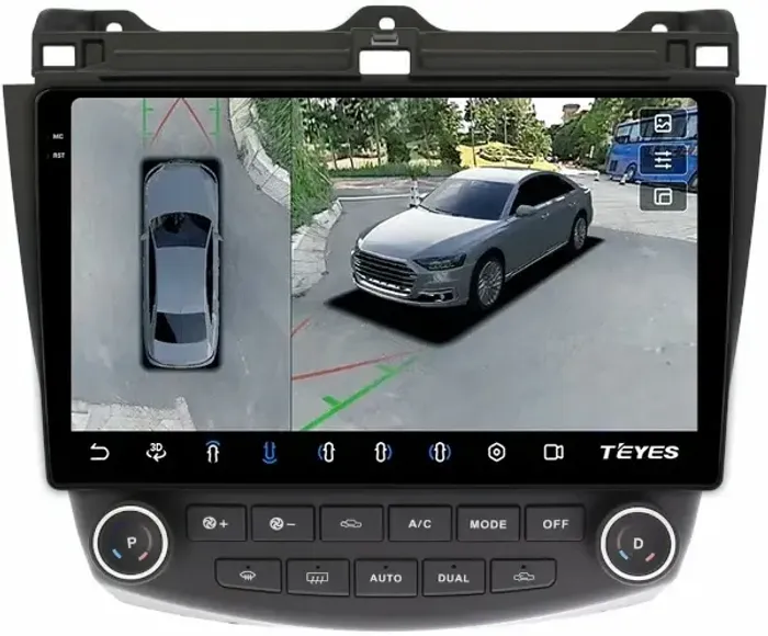 Магнитола для Honda Accord 7 2003-2008 - Teyes CC3-2K-360 на Android 10, 2K QLED, 6Гб+128Гб, CarPlay, 4G SIM-слот, 4 камеры в комплекте