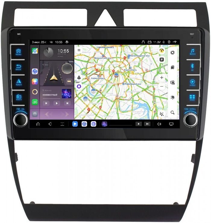 Магнитола для Audi A6 2001-2004 - Kuberg OL-9969 (кнопки и крутилки) Android 13, TS20, 6+128Гб, CarPlay, 4G SIM-слот