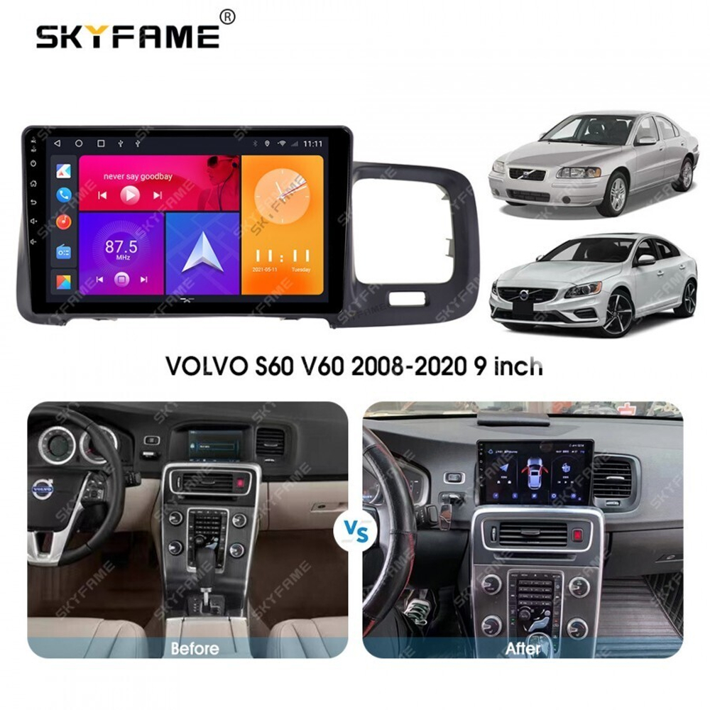 Магнитола для Volvo S60/V60 2010-2018 (штатный экран 7") - Kuberg SF-9002 QLed, Android 13, TS20, CarPlay, SIM-слот