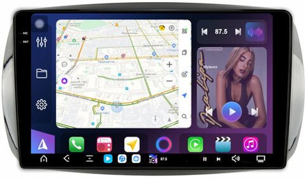 Магнитола для Mercedes-Benz Smart ForTwo/ForFour W453 2014-2023 - FarCar XXL9-9628 монитор 9.5" 2K QLED на Android 14, TS20, 8+256Гб, CarPlay, 4G SIM-слот