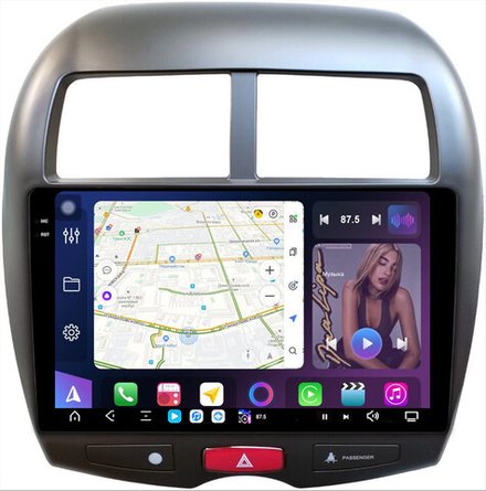 Магнитола для Mitsubishi ASX 2010-2016, Peugeot 4008, Citroen C4 Aircross - FarCar XXL026M монитор 10.36" 2K QLED на Android 14, TS20, 8+256Гб, CarPlay, 4G SIM-слот