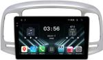 Магнитола для Hyundai Verna 2006-2010 (рамка серебро) - FarCar S280 монитор 9.5" IPS на Android 13, CarPlay