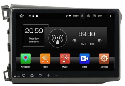 Магнитола для Honda Civic 9 2012 седан - Kuberg KD-1056-P6, монитор 10" на Android 10, 4/64ГБ