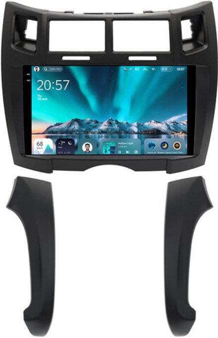 Магнитола для Toyota Vitz 2, Yaris 2 2005-2011 (рамка черная тип 2) - Teyes CC4 монитор 9.2" 2K QLED на Android 14, Snapdragon 680, DSP, CarPlay, 4G SIM-слот