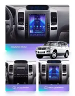 Магнитола для Toyota Land Cruiser Prado 120, Lexus GX470 (экран климата внизу) - Teyes TPRO 2 монитор 9.7" QLED в стиле "Тесла" на Android 10, Быстрая, 4G SIM-слот