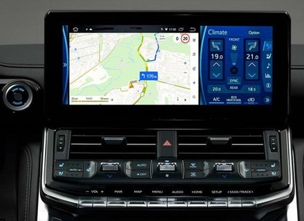 Мультимедиа блок с навигацией для Toyota Land Cruiser 300 (штатный экран 12.3" с JBL и 360) - Kuberg BNR-23LCQI на Android 10, CarPlay, 4G SIM-слот, 8Гб+128Гб