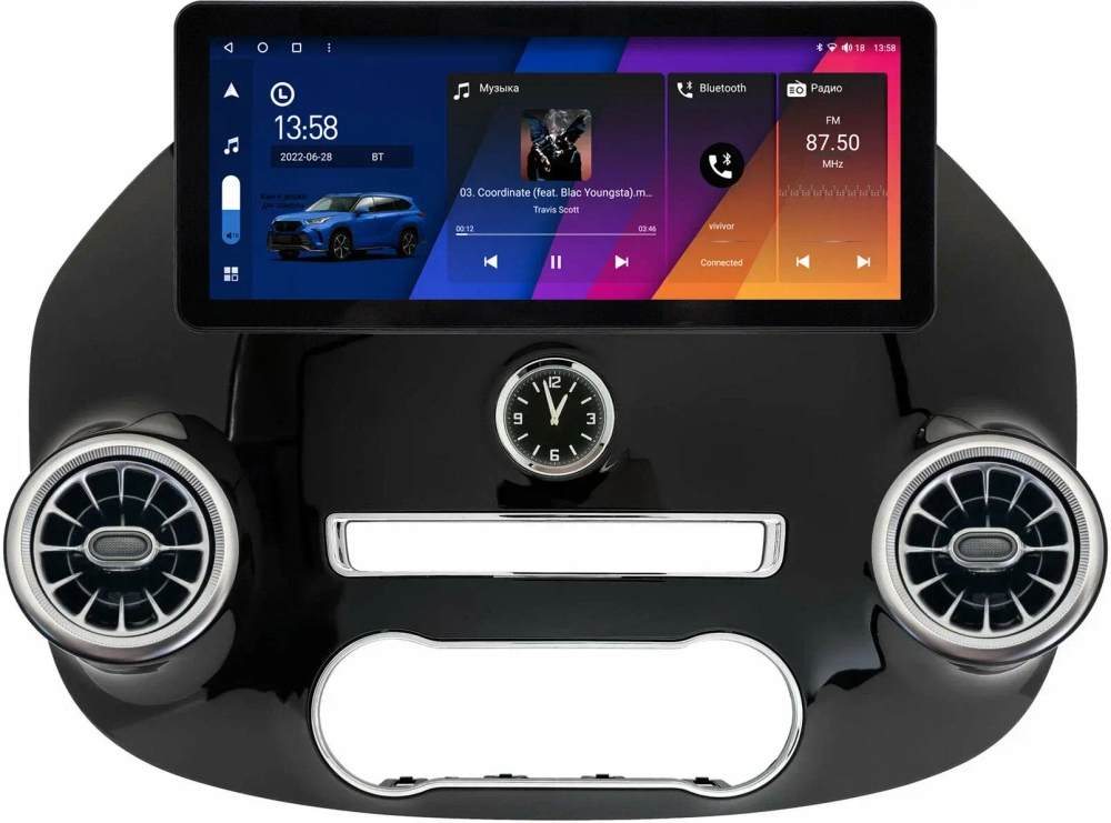 Магнитола для Mercedes-Benz Vito 2014-2023 - Canbox H-Line 0047 монитор 12.3" QLED в стиле Audi на Android 10, ТОП-процессор, CarPlay, 4G SIM-слот