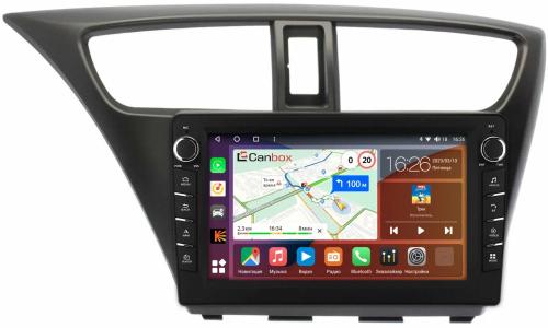 Магнитола для Honda Civic 9 2012-2015 (хэтчбэк) - Canbox 9-0108 Android 10, Быстрая, CarPlay, 4G SIM-слот