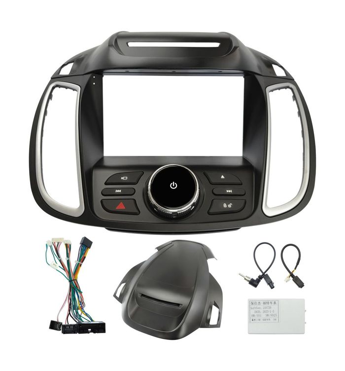 Комплект рамки с разъёмами 9" Ford Kuga 2 2012-2019(с кнопками и козырьком) простые