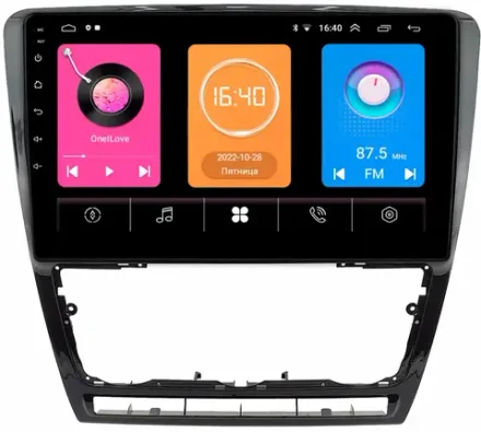 Магнитола для Skoda Octavia A5 2004-2013 (рамка черная глянцевая) -  GT10-0229 на Android 10, 2Гб-16Гб