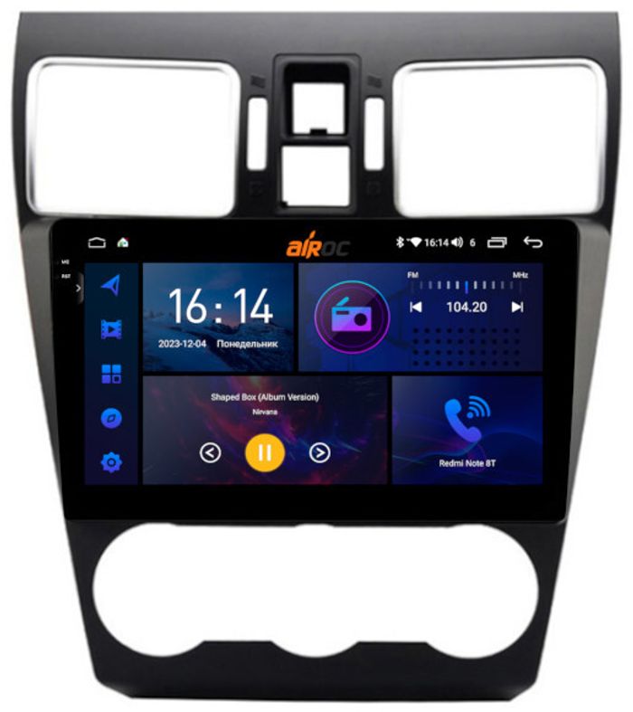 Магнитола для Subaru Forester, XV 2015-2018 - AIROC 2K RI-3402 Android 12, QLed+2K, ТОП процессор, 8/128Гб, CarPlay, SIM-слот