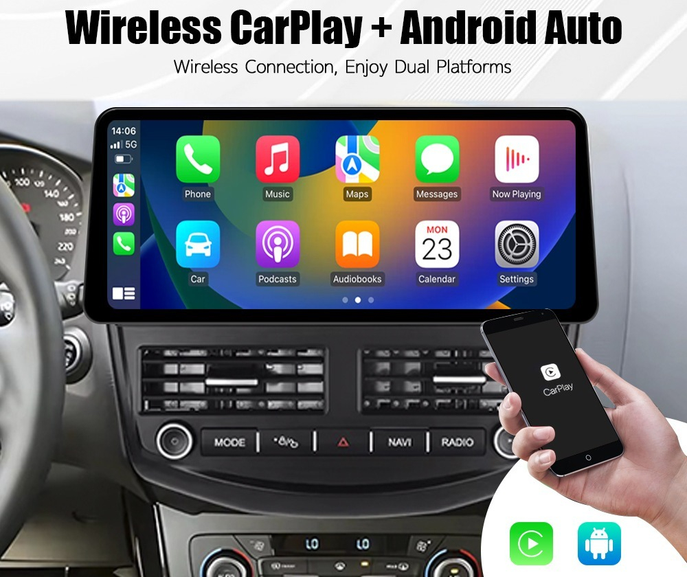 Магнитола для Ford Focus 3 2011-2019 - Redpower 85150XLB монитор 12.3" QLED в стиле BMW, Android 14, CarPlay, 4G SIM-слот