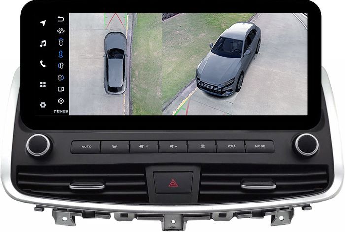 Магнитола для Nissan Teana J32 2008-2013 (ШГУ цветной, рамка LUX) - Teyes LUX ONE 360 монитор 12.3" 2K QLED на Android 10, 6/128Гб, CarPlay, 4G SIM-слот, 4 камеры в комплекте