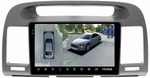 Магнитола для Toyota Camry 30 2001-2006 (рамка графитовая) - Teyes CC3-2K-360 монитор 9.5" 2K QLED на Android 10, 6Гб+128Гб, CarPlay, 4G SIM-слот, 4 камеры в комплекте