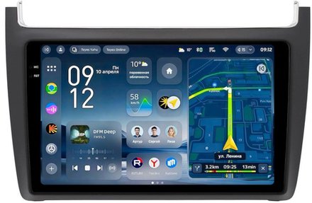 Магнитола для Volkswagen Polo 5 2009-2020 (рамка черная матовая) - Teyes CC4-PRO монитор 9.5" 2K QLED на Android 13, Snapdragon 778G, ИИ, CarPlay, DSP, 4G SIM-слот