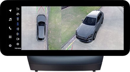 Магнитола для Hyundai iХ35, Tucson 2 2009-2015 (штатный усилитель, рамка 9) - Teyes LUX ONE 360 монитор 12.3" 2K QLED на Android 10, 6Гб+128Гб, CarPlay, 4G SIM-слот, 4 камеры в комплекте