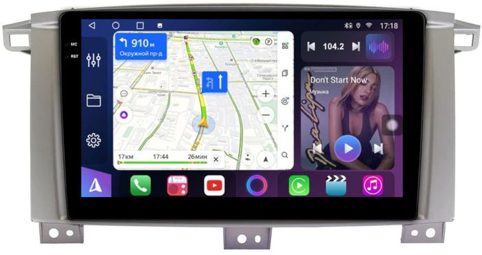 Магнитола для Toyota Land Cruiser 105 1998-2007 - FarCar S500-TS10 монитор 9.5" QLED на Android 14, Быстрая, CarPlay, 4G SIM-слот