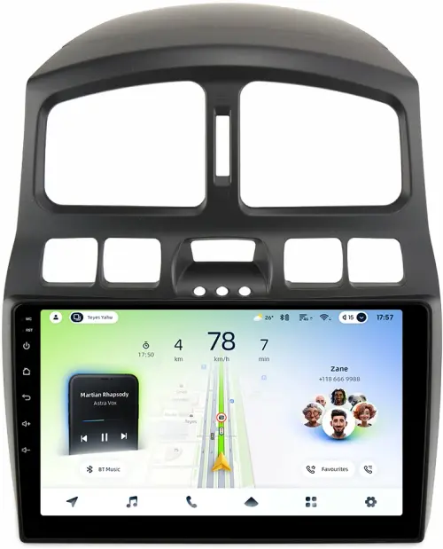 Магнитола для Hyundai Santa Fe 1 2000-2013 - Teyes CC4L монитор 9" IPS на Android 14, Быстрая, Snapdragon 662, CarPlay, 4G SIM-слот