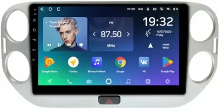 Магнитола для Volkswagen Tiguan 1 2007-2016, Golf Plus (рамка 10 серебро, любая кнопка) - Teyes CC2 PLUS Android 10, ТОП процессор, 4-64, SIM-слот