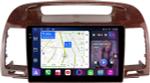 Магнитола для Toyota Camry 30 2001-2006 (рамка дерево 1) - FarCar S400-TS18 монитор 9.5" QLED на Android 14, CarPlay, 4G SIM-слот