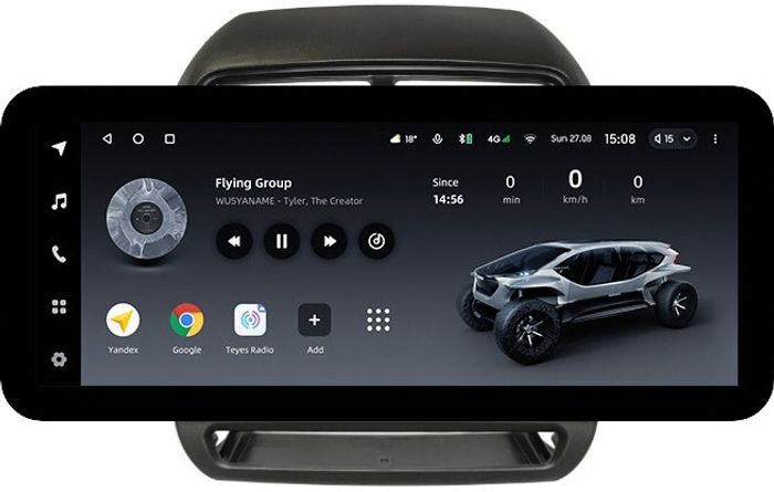 Магнитола для Mitsubishi ASX 2017+ (рамка 10) - Teyes LUX ONE ROUND монитор 12.3" 2K QLED на Android 10, CarPlay, 4G SIM-слот