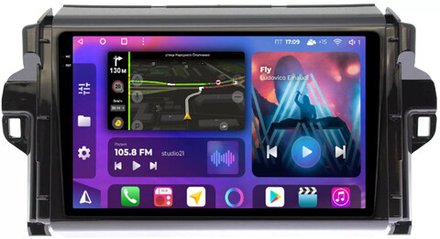 Магнитола для Toyota Fortuner 2015-2022 - FarCar BM3055M-2K монитор 9.5" 2K QLED на Android 14, TS10, 4+32Гб, CarPlay, 4G SIM-слот