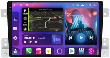 Магнитола для Suzuki Grand Vitara 2005-2016 - FarCar BM053M-2K монитор 9.5" 2K QLED на Android 14, TS10, 4+32Гб, CarPlay, 4G SIM-слот