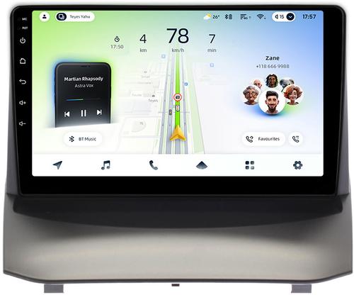 Магнитола для Ford Fiesta MK6 2008-2012 (красный БК, рамка тип 1) - Teyes CC4L монитор 9" IPS на Android 14, Snapdragon 662, CarPlay, 4G SIM-слот