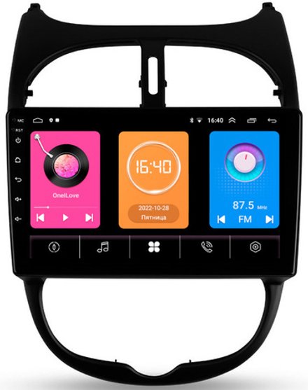 Магнитола для Peugeot 206 1998-2012 -  GT9-9117 на Android 10, 2ГБ-16ГБ