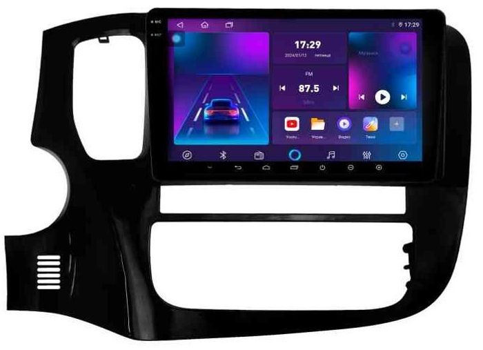 Магнитола для Mitsubishi Outlander 3 2012-2022 (левый руль) - Parafar PF230T2LUX1RN2K на Android 13, QLED+2K, ТОП процессор, 4Гб+32Гб, CarPlay, 4G SIM-слот