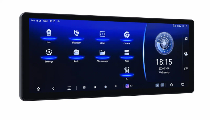 Магнитола для Jeep Grand Cherokee WK2 2013-2022 (ШГУ 8.4") - Kuberg монитор 15.6" LUX на Android 13, Быстрая, CarPlay, 4G SIM-слот