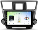 Магнитола для Toyota Highlander 2 XU40 2007-2013 (крутилки декоративные) - Teyes CC4L монитор 10" IPS на Android 14, Snapdragon 662, CarPlay, 4G SIM-слот