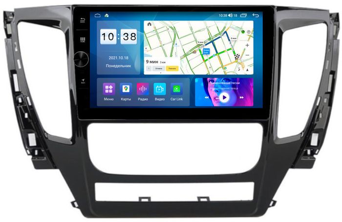 Магнитола для Mitsubishi Pajero Sport 3 2016-2021 (АКПП) - Parafar PF231LUX2FHDAV на Android 13, 8-ядер, 2Гб+32Гб, CarPlay, 4G SIM-слот