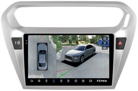 Магнитола для Peugeot 301, Citroen C-Elysee - Teyes CC3-2K-360 на Android 10, 2K QLED, 6Гб+128Гб, CarPlay, 4G SIM-слот, 4 камеры в комплекте