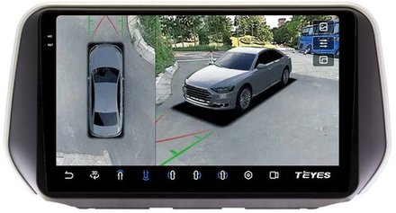 Магнитола для Hyundai Santa Fe 4 2018-2020 - Teyes CC3-2K-360 на Android 10, 2K QLED, 6Гб+128Гб, CarPlay, 4G SIM-слот, 4 камеры в комплекте