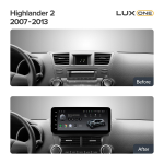 Магнитола для Toyota Highlander 2 XU40 2007-2013 (поддержка JBL, рамка LUX) - Teyes LUX ONE ROUND монитор 12.3" 2K QLED на Android 10, CarPlay, 4G SIM-слот