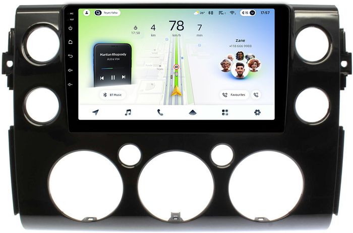 Магнитола для Toyota FJ Cruiser 2005-2022 (рамка черная) - Teyes CC4L-DTS монитор 9" IPS, Android 14, Быстрая, Snapdragon 662, CarPlay, 4G SIM-слот