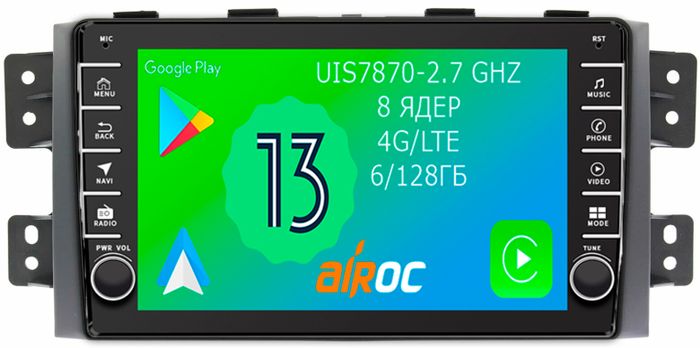 Магнитола для KIA Mohave 2008-2017 - Airoc AB-2315 (кнопки и крутилки), Android 13, Быстрая, SIM-слот, CarPlay
