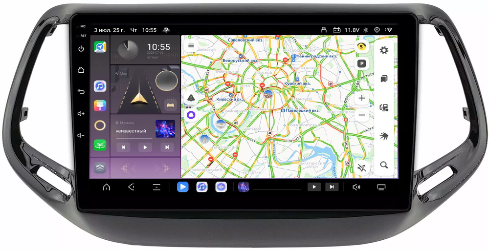 Магнитола для Jeep Compass 2016+ - Kuberg QLed, Android 13, TS20, CarPlay, SIM-слот
