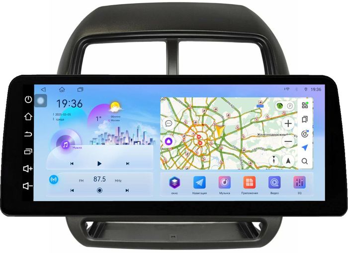 Магнитола для Mitsubishi ASX 2017+ (рамка 10) - FarCar монитор 12.3" 2K QLED на Android 14, Быстрая, CarPlay, 4G SIM-слот