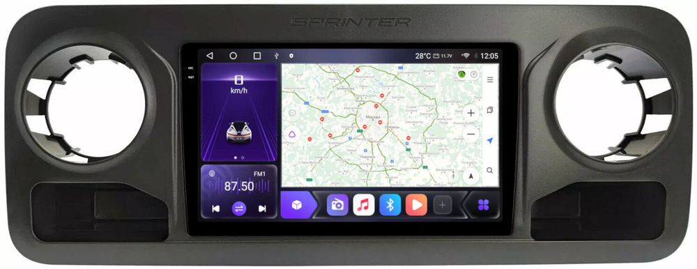 Магнитола для Mercedes-Benz Sprinter 2018-2024+(top) - Kuberg SF-1021-2 QLed+2K, Android 12, ТОП процессор, CarPlay, 4G SIM-слот