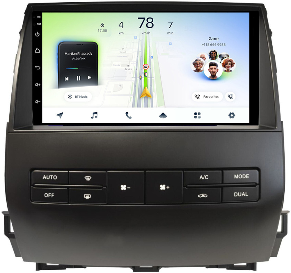 Магнитола для Toyota Land Cruiser Prado 120 (правый руль, климат на ШГУ) - Teyes CC4L монитор 9" IPS на Android 14, Snapdragon 662, CarPlay, 4G SIM-слот