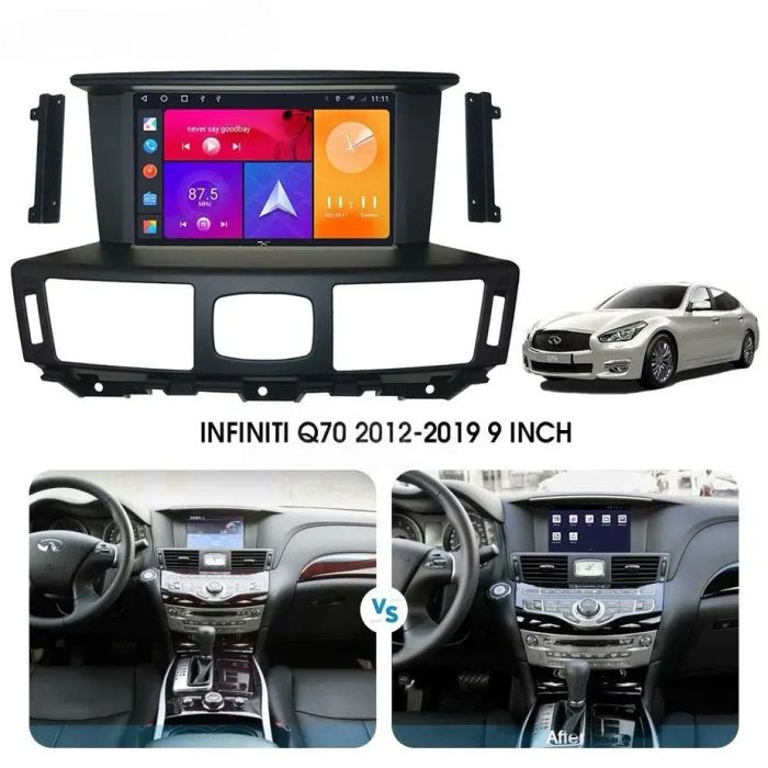 Магнитола для Infiniti Q70, M25, M37 (поддержка Bose и 360) - Kuberg SF-9100 (рамка 9") QLed+2K, Android 13, UIS7870 (DUDU7), CarPlay, SIM-слот