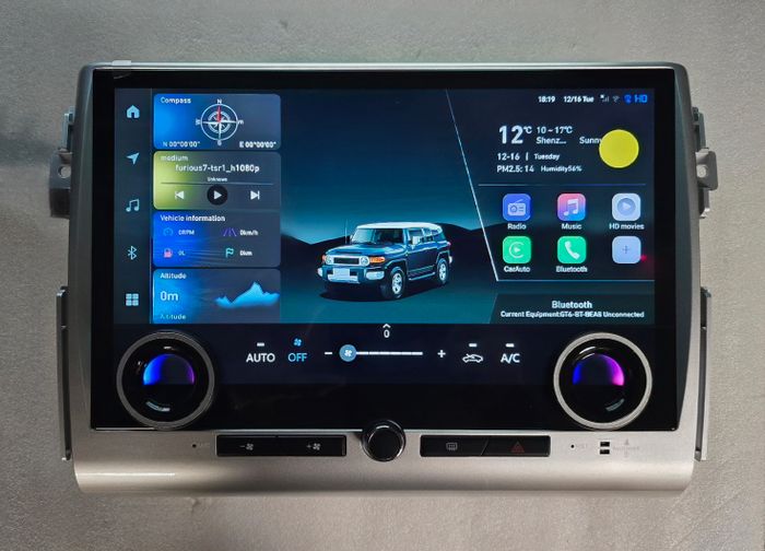 Магнитола для + климат для Toyota FJ Cruiser 2005-2022 - Kuberg ZF-3031, экран 13.3" на Android 13, 8Гб+128Гб, CarPlay, SIM-слот