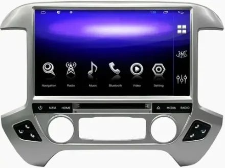 Магнитола для GMC Denali (рамка серебро) - Kuberg ZH-C1301S дисплей 13.3" на Android 12, 8Гб+128Гб, CarPlay, 4G SIM-слот